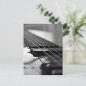 Schwarz-Weiß-Gitarre Postkarte (Stehend Vorderseite)
