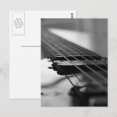 Schwarz-Weiß-Gitarre Postkarte (Vorne/Hinten)