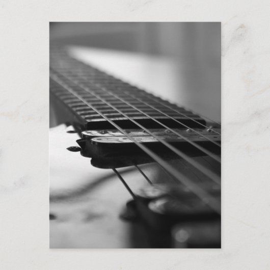 Schwarz-Weiß-Gitarre Postkarte (Vorderseite)