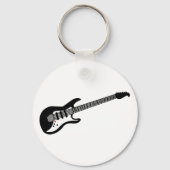 Schwarz-Weiß-Gitarre Schlüsselanhänger (Vorderseite)