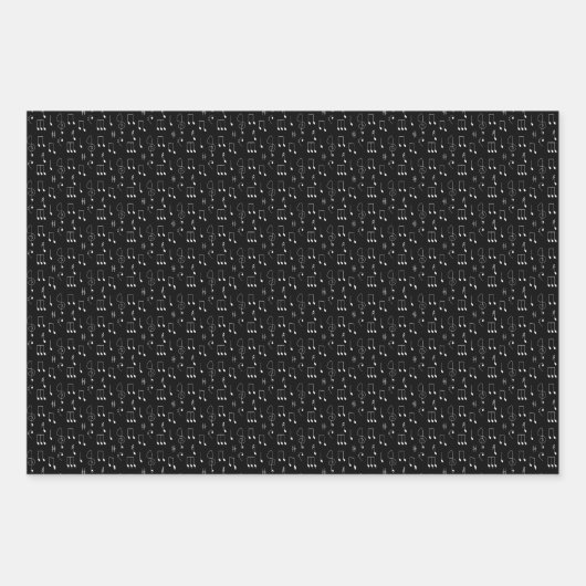 Schwarz-Weiß-Gitarren Geschenkpapier Set (Vorderseite 2)