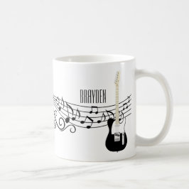 Schwarz-Weiß-Gitarren - Musikalische Noten Kaffeetasse