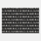 Schwarz-Weiß-Gitarren zwei Geschenkpapier Set (Vorderseite)