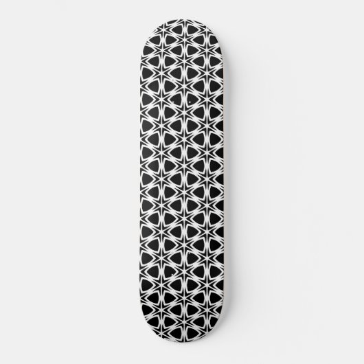 Schwarz-Weiß-Gittermuster Skateboard (Vorderseite)