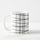 Schwarz-Weiß-Gitternetzlinien Kaffeetasse (Links)