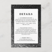 Schwarz-Weiß-Glam-Chic Moderner Hochzeitsfest Glit Begleitkarte (Vorderseite)