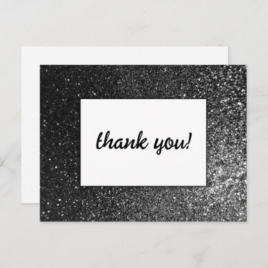 Schwarz-Weiß-Glam-Chic Moderner Hochzeitsfest Glit Postkarte (Vorne/Hinten)