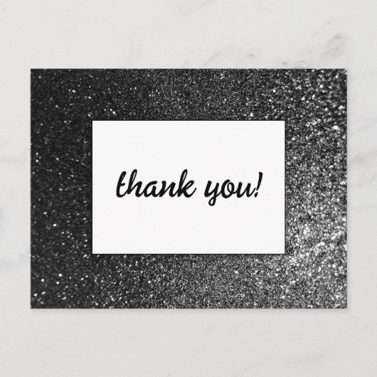 Schwarz-Weiß-Glam-Chic Moderner Hochzeitsfest Glit Postkarte (Vorderseite)