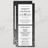 Schwarz-Weiß-Glam-Chic Moderner Hochzeitsfest Glit Programm (Vorne/Hinten)