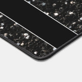 Schwarz-weiß glänzende Glitzer-Glitzern Monogramm Schreibtischunterlage (Ecke)