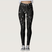 Schwarz-weiß glänzende Glitzer Glitzern ombre Leggings (Vorderseite)