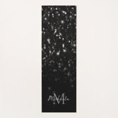 Schwarz-weiß glänzende Glitzer Glitzern ombre Mono Yogamatte (Vorderseite)