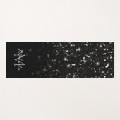 Schwarz-weiß glänzende Glitzer Glitzern ombre Mono Yogamatte (Vorderseite (Horizontal))