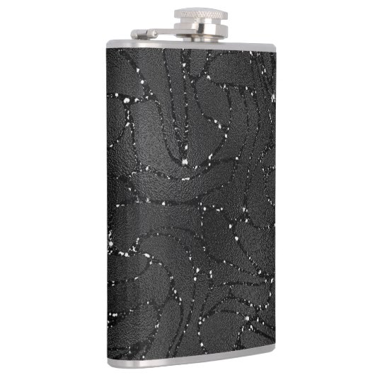 Schwarz-Weiß-glänzende luxuriöse Hintergrundmusik Flachmann (Rechts)