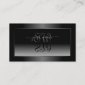 Schwarz-Weiß glänzende, schimmernde Rahmen-Initial Visitenkarte (Vorderseite)