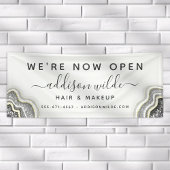 Schwarz-Weiß-Glitzer Agate Geode Luxe Business Banner