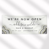 Schwarz-Weiß-Glitzer Agate Geode Luxe Business Banner