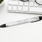 Schwarz-Weiß-Glitzer Agate Geode Luxe Business Kugelschreiber