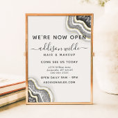 Schwarz-Weiß-Glitzer Agate Geode Luxe Business Poster