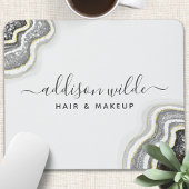 Schwarz-Weiß-Glitzer Agate Geode Luxe Chic Mousepad