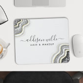 Schwarz-Weiß-Glitzer Agate Geode Luxe Chic Mousepad