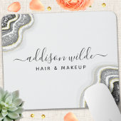 Schwarz-Weiß-Glitzer Agate Geode Luxe Chic Mousepad