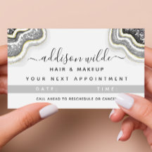 Schwarz-Weiß-Glitzer Agate Geode Luxe Chic