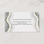 Schwarz-Weiß-Glitzer Agate Geode Luxe Chic Terminkarte (Rückseite)