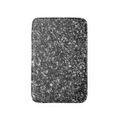 Schwarz-Weiß-Glitzer Badematte (Vorderseite Vertikal)
