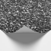 Schwarz-Weiß-Glitzer Geschenkpapier (Ecke)