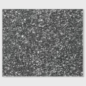 Schwarz-Weiß-Glitzer Geschenkpapier (Flach)