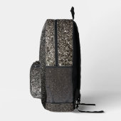 Schwarz-Weiß-Glitzer Goth Glam Funkelnd School Bedruckter Rucksack (Rechts)