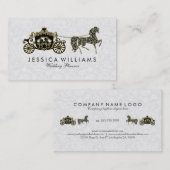 Schwarz-weiß & Glitzer Hochzeit Visitenkarte (Vorne/Hinten)