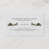 Schwarz-weiß & Glitzer Hochzeit Visitenkarte (Rückseite)