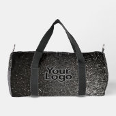 Schwarz-Weiß-Glitzer Luxus-Business-Logo Duffle Bag (Rückseite)