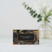 Schwarz-Weiß-Glitzer-Marmor Agate Modern Visitenkarte (Stehend Vorderseite)