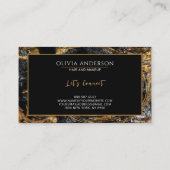 Schwarz-Weiß-Glitzer-Marmor Agate Modern Visitenkarte (Rückseite)