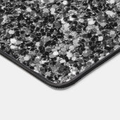 Schwarz-Weiß-Glitzer Schreibtischunterlage (Ecke)