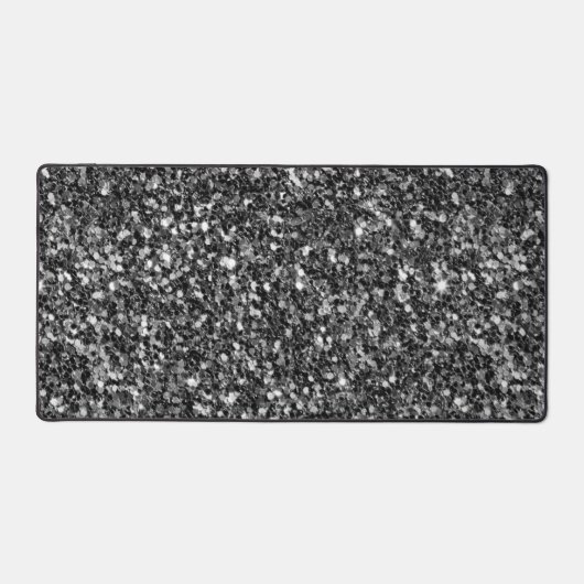Schwarz-Weiß-Glitzer Schreibtischunterlage (Vorderseite)