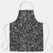 Schwarz-Weiß-Glitzer Schürze (Vorderseite)