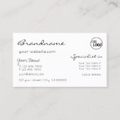 Schwarz-Weiß-Glitzer-Stars mit Logo Stilvoll Visitenkarte (Rückseite)