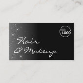 Schwarz-Weiß-Glitzer-Stars mit Logo Stilvoll Visitenkarte (Vorderseite)