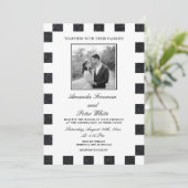 Schwarz/Weiß-Glitzer-Tafel Hochzeit Einladung (Stehend Vorderseite)