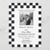 Schwarz/Weiß-Glitzer-Tafel Hochzeit Einladung (Vorne/Hinten)