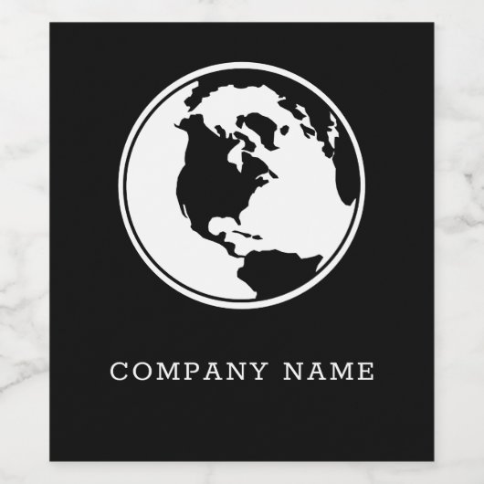 Schwarz-Weiß-Globus Weinetikett (Einzelnes Label)