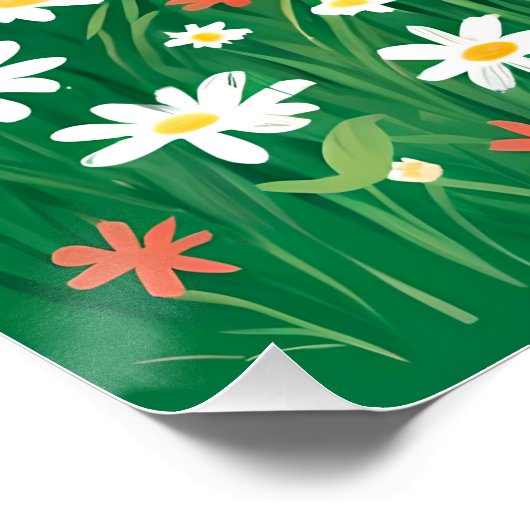 Schwarz-Weiß-Glossgrün Poster (Ecke)