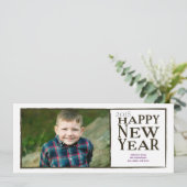 Schwarz-Weiß-Glück Neues Jahr Feiertagskarte (Stehend Vorderseite)