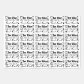 Schwarz/Weiß-Glückwunsch Beste Wünsche Geschenkpapier Set (Vorderseite)