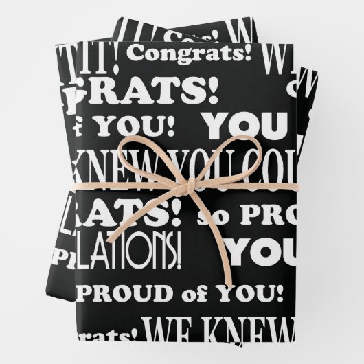 Schwarz-Weiß-Glückwunsch Geschenkpapier Set (Beispiel)