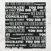 Schwarz-Weiß-Glückwunsch Grad Weinetikett (Einzelnes Label)